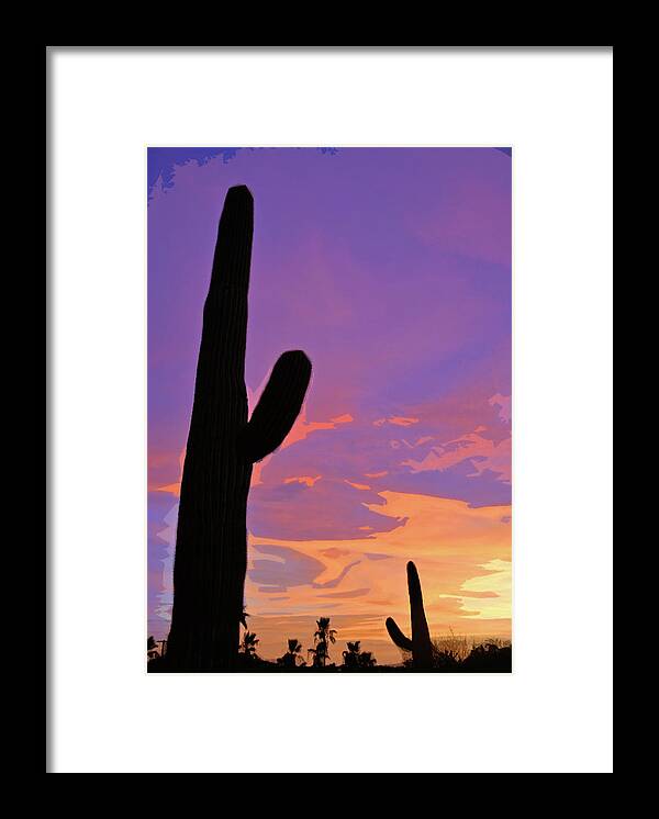 Sunset Framed Print featuring the photograph Desert Sunset 2 Cutout Series by JustJeffAz Photography
