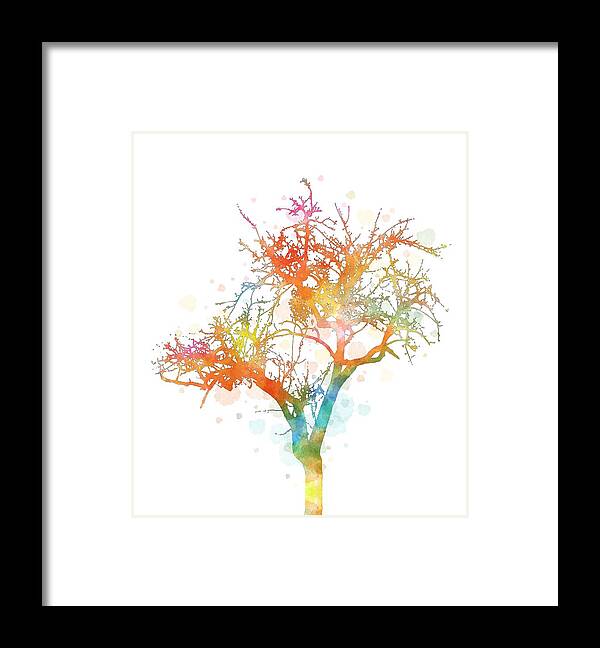 Tree Framed Print featuring the digital art Design 169 multicolor tree by Lucie Dumas