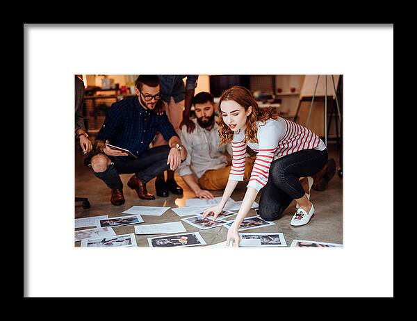 New Business Framed Print featuring the photograph Design team planning for a new project by Anchiy