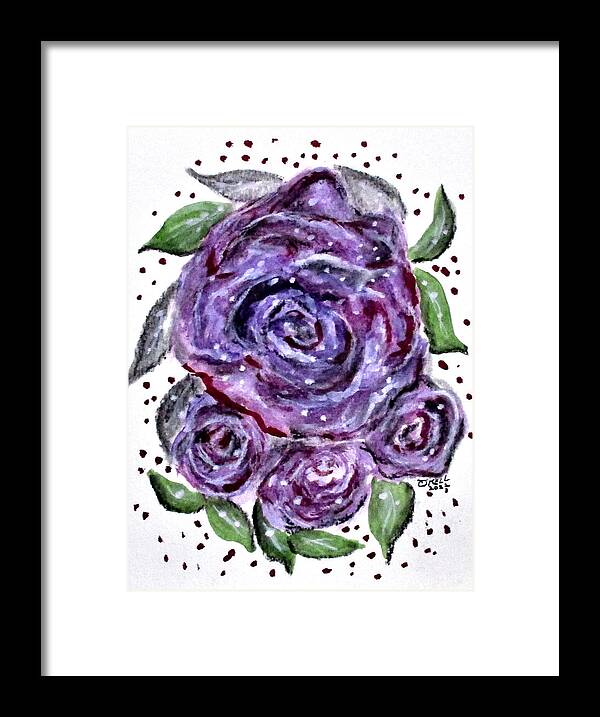 Clyde J. Kell Framed Print featuring the painting Designer Roses No2. by Clyde J Kell