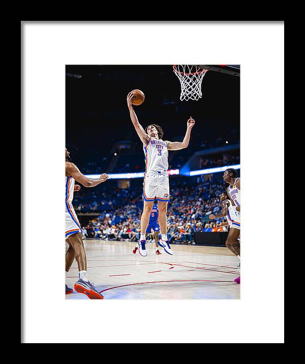 Nba Pro Basketball Framed Print featuring the photograph Detroit Pistons v Oklahoma City Thunder by Zach Beeker