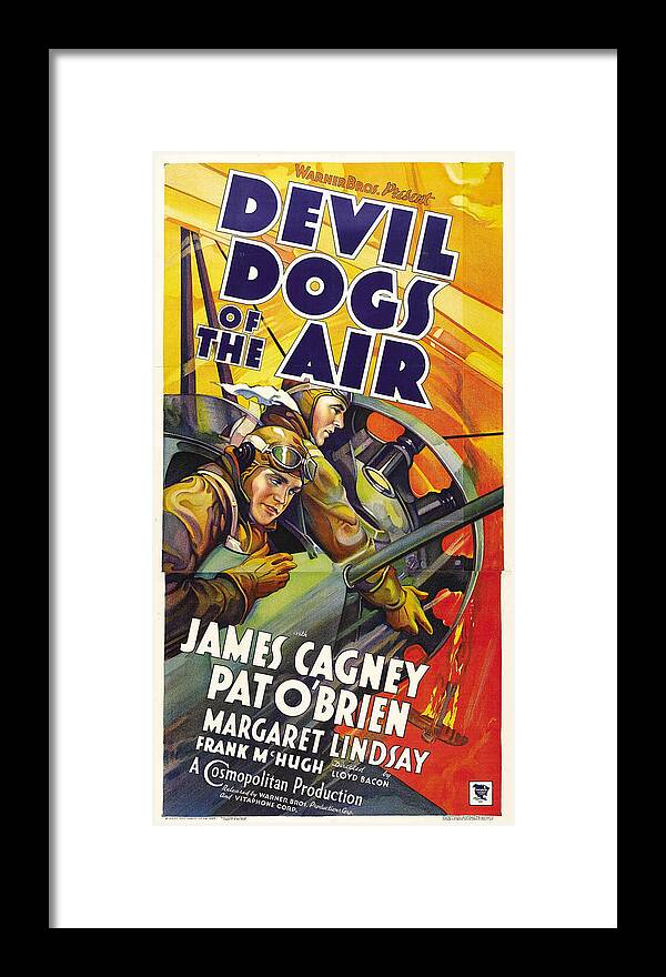 Devil Framed Print featuring the mixed media ''Devil Dogs of the Air'', 1935 by Movie World Posters