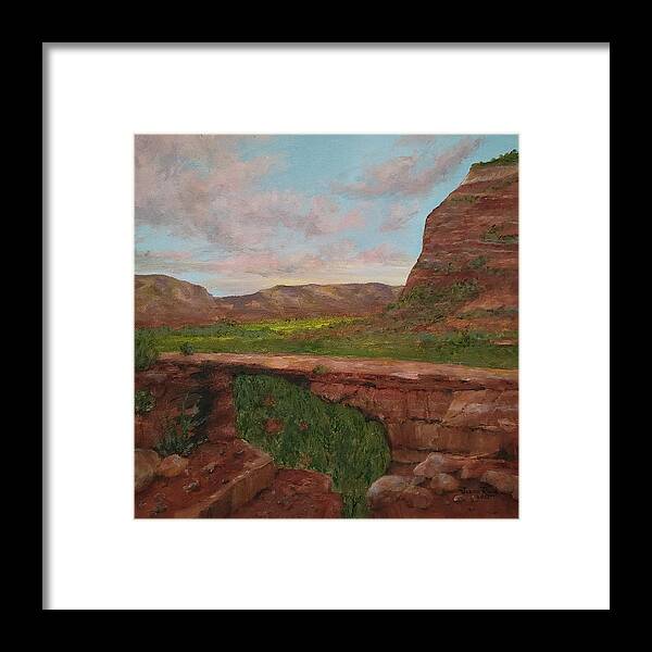 Devil's Bridge Framed Print featuring the painting Devil's Bridge by Judith Rhue