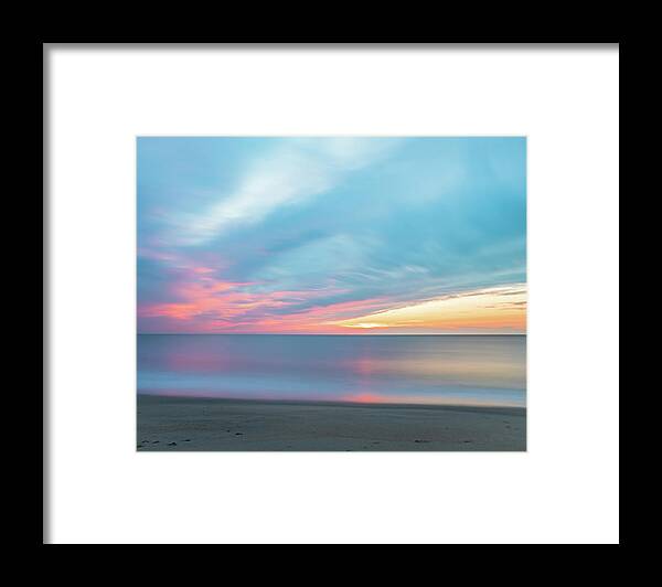 Sunrise Framed Print featuring the photograph Dewey Beach Dreamy August Sunrise by Jason Fink