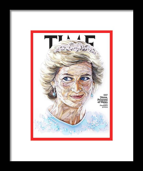 Time Framed Print featuring the photograph Diana, Princess of Wales, 1987 by Paper sculpture by Yulia Brodskaya for TIME
