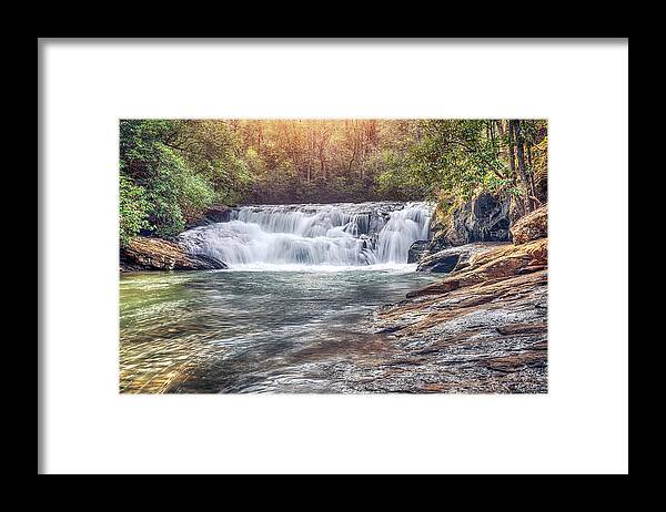 Waterfall Framed Print featuring the photograph Dick's Creek Waterfall by Anna Rumiantseva