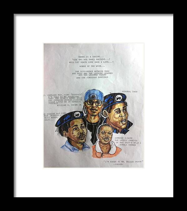 Black Art Framed Print featuring the drawing Difference Between Menz and Boyz by Joedee