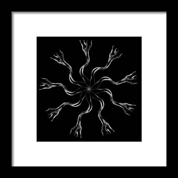 Fine Art Framed Print featuring the photograph Different Type of Snowflake by Val Black Russian Tourchin