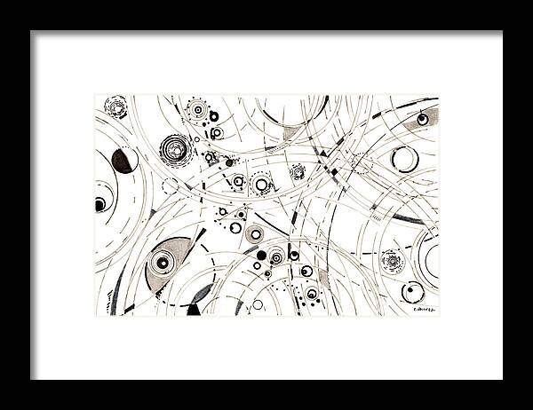 Diffraction Framed Print featuring the drawing Diffracting around by Regina Valluzzi