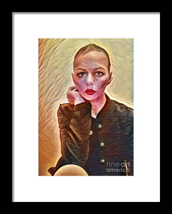 Fineartamerica Framed Print featuring the digital art Digital Painting Lady by Yvonne Padmos