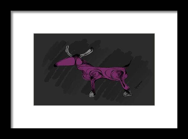 Animal Framed Print featuring the digital art Siberan ant eater by Ljev Rjadcenko