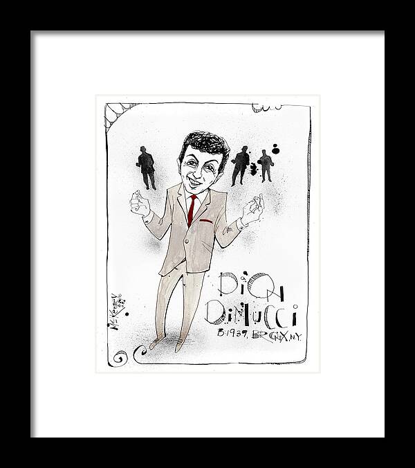  Framed Print featuring the drawing Dion DiMucci by Phil Mckenney