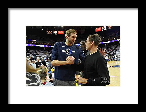 Nba Pro Basketball Framed Print featuring the photograph Dirk Nowitzki and Steve Nash by Jesse D. Garrabrant