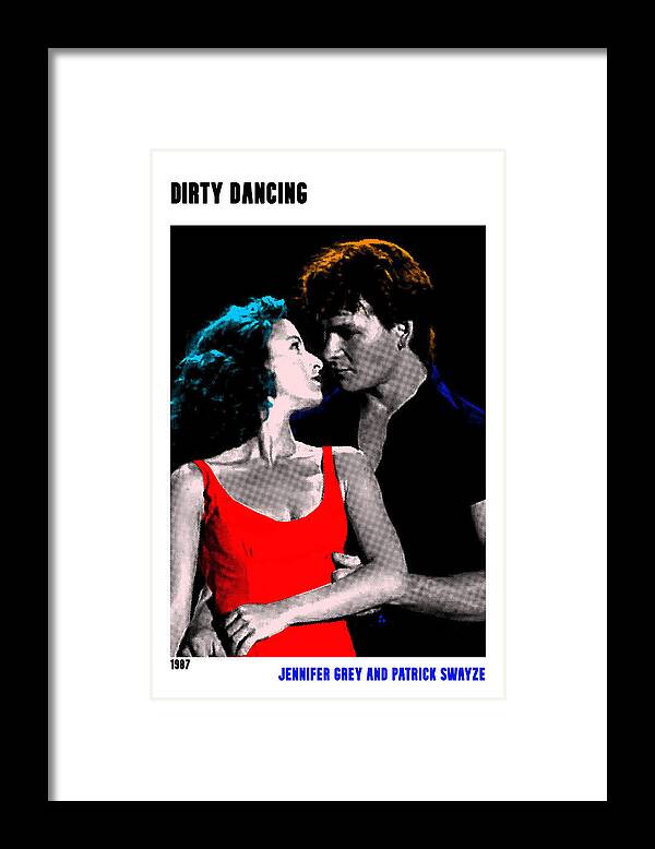 Synopsis Framed Print featuring the mixed media ''Dirty Dancing'', 1987, pop art movie poster, with synopsis by Movie World Posters