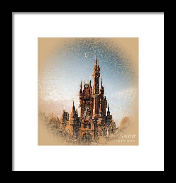 Castle Framed Print featuring the painting Disney World USA 0912 by Gull G