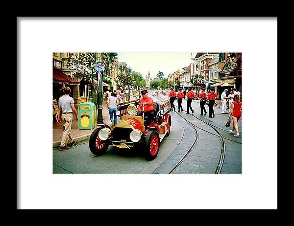Disneyland Framed Print featuring the photograph Disneyland High Street 1984 by Gordon James