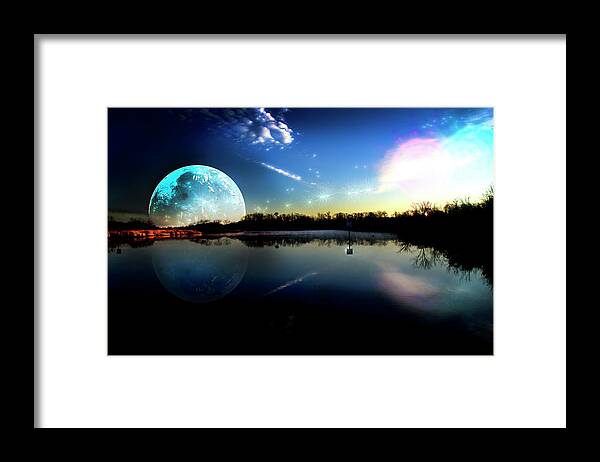 Digital Image Framed Print featuring the digital art Distant Peace by Anthony M Davis