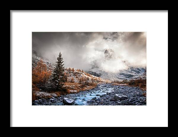 Alpine Framed Print featuring the photograph Divine Light by Dominique Dubied