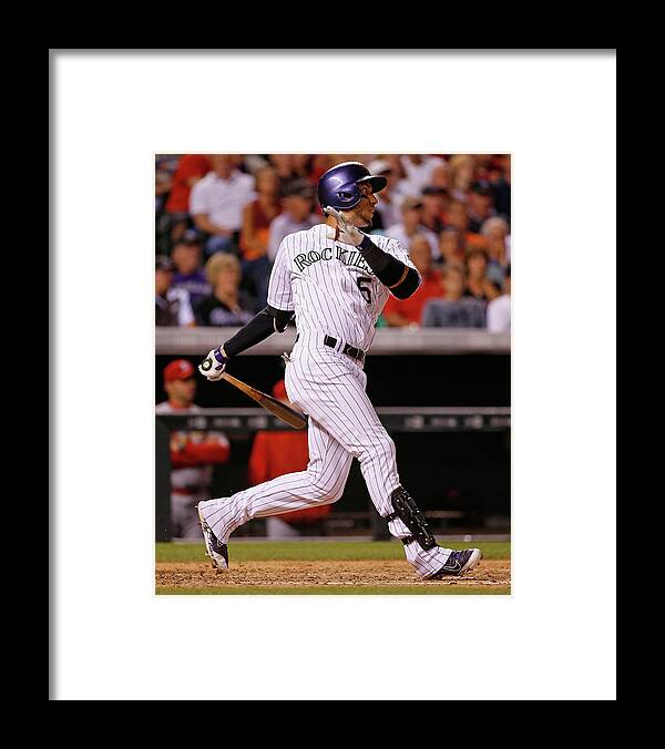 People Framed Print featuring the photograph Dj Lemahieu, Carlos Gonzalez, and Randy Choate by Doug Pensinger