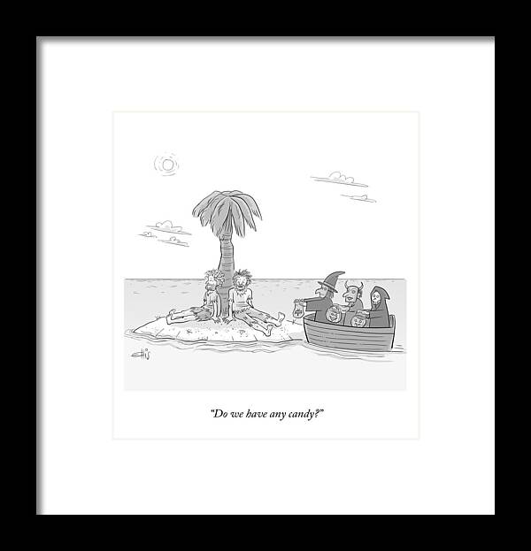 Do We Have Any Candy? Framed Print featuring the drawing Do We Have Any Candy? by Ellis Rosen