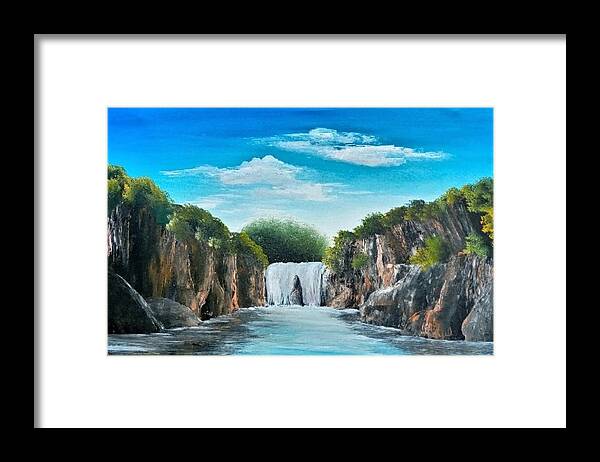 Landscape Framed Print featuring the painting DO4-Deno Onsumo by Deno Onsomu
