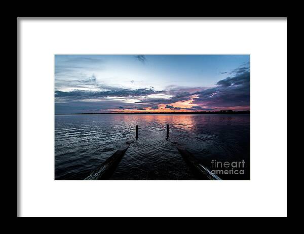 Sunset Framed Print featuring the photograph Dockside Sunset by Beachtown Views