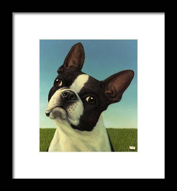 Dog Framed Print featuring the painting Dog-Nature 4 by James W Johnson