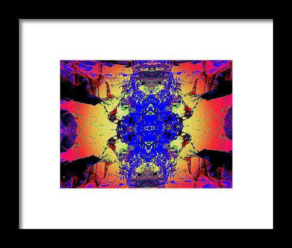Abstract Framed Print featuring the digital art Dogs at Play by Cliff Wilson