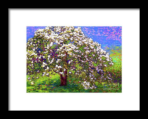 Landscape Framed Print featuring the painting Dogwood Dreams by Jane Small