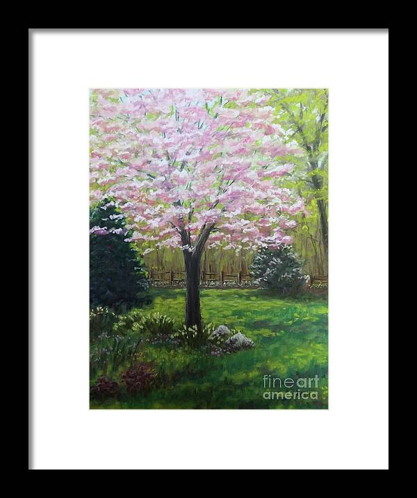 Dogwood Framed Print featuring the pastel Dogwood Spring SOLD prints available by Lisa Bliss Rush