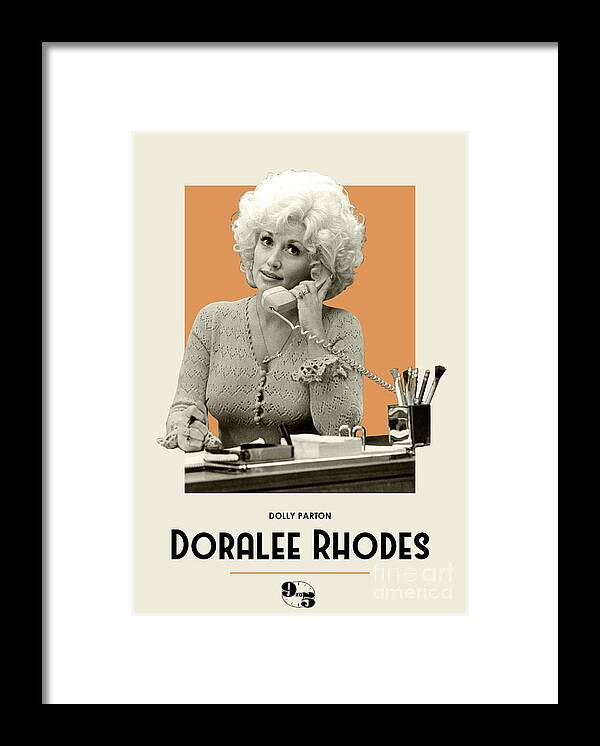 Movie Poster Framed Print featuring the digital art Dolly Parton 9 To 5 by Bo Kev