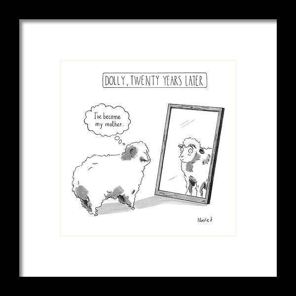 Captionless Framed Print featuring the drawing Dolly, Twenty Years Later by Navied Mahdavian