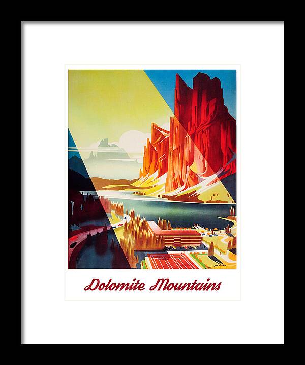 Dolomite Framed Print featuring the digital art Dolomite Mountains by Long Shot