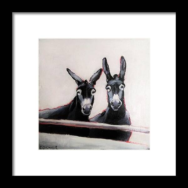 Donkey Framed Print featuring the painting Don Key and Oatey by Jean Cormier