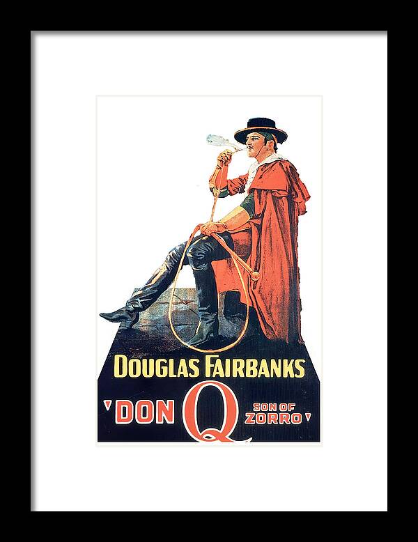 Zorro Framed Print featuring the mixed media ''Don Q, Son of Zorro,'' 1925 - 3d movie poster by Movie World Posters
