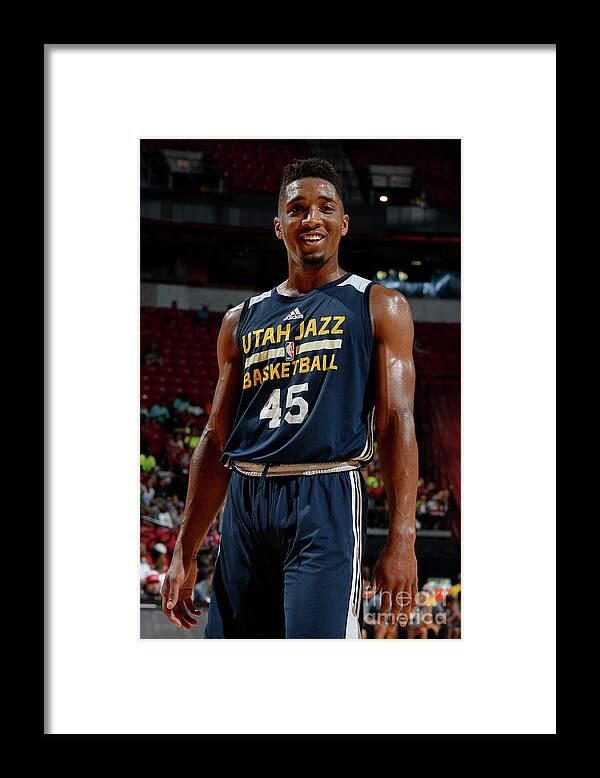 Donovan Mitchell Framed Print featuring the photograph Donovan Mitchell by Bart Young