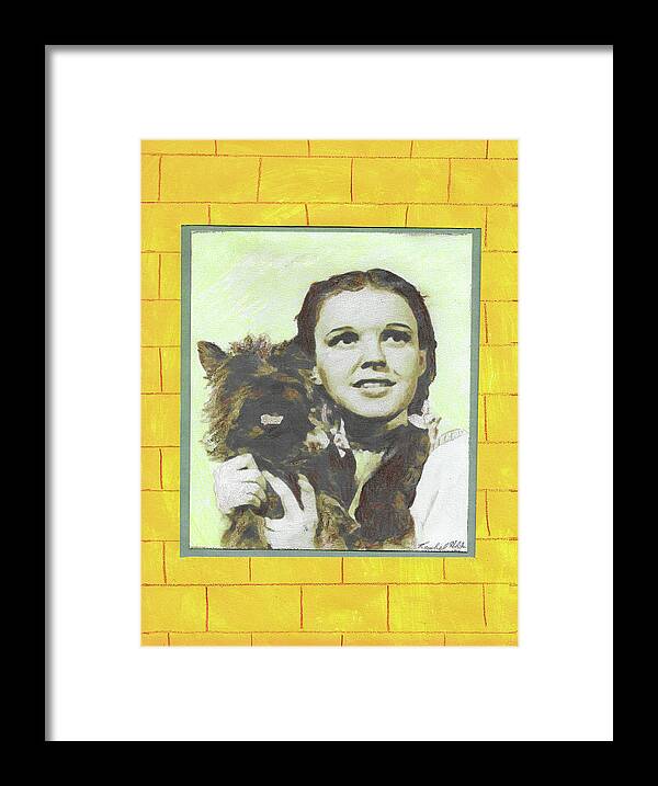 Art Framed Print featuring the drawing Dorothy and Toto by Mad Hatter