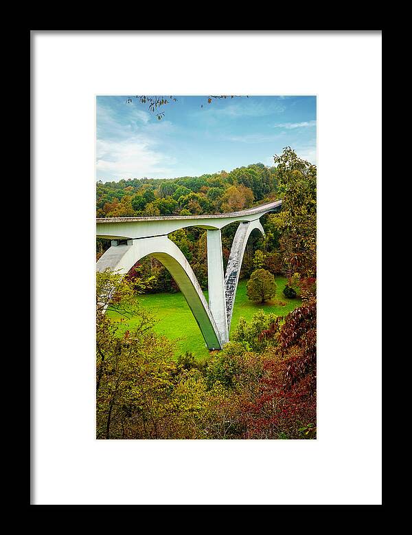 Double Arch Bridge Framed Print featuring the mixed media Double Arch Bridge- Photo by Linda Woods by Linda Woods