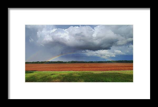 Weather Framed Print featuring the photograph Double Rainbow in Alabama by Ally White