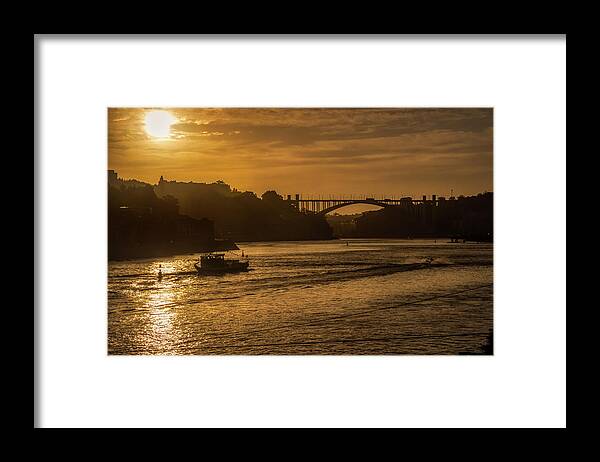 Gold Framed Print featuring the photograph Douro Golden river by Micah Offman