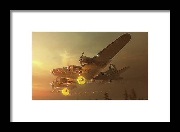 Amazing Stories B-17 Framed Print featuring the digital art Down and Locked by Adam Burch