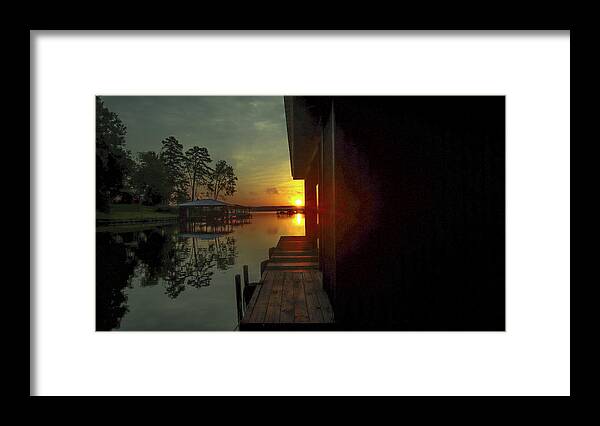 Lake Framed Print featuring the photograph Down The Line Sunrise by Ed Williams