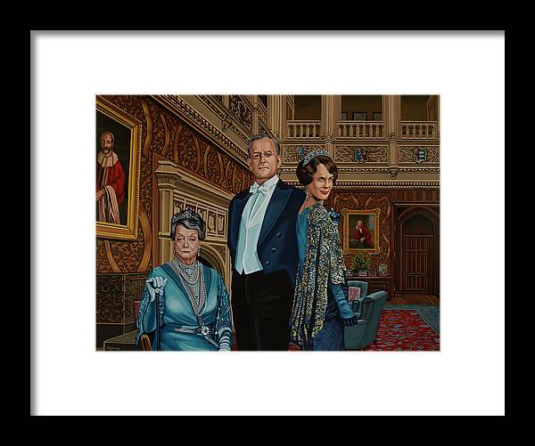 Painting Framed Print featuring the painting Downton Abbey Painting 1 by Paul Meijering