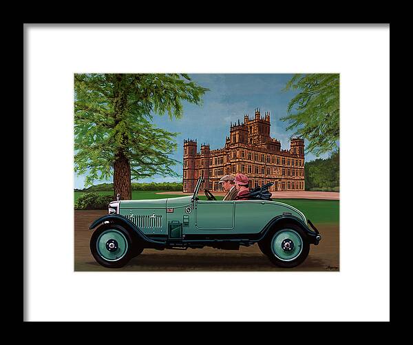 Painting Framed Print featuring the painting Downton Abbey Painting 4 Highclere Castle by Paul Meijering