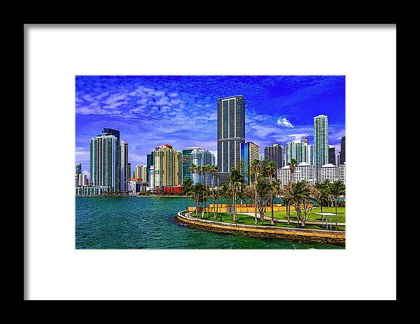 Downtown Miami Framed Print featuring the digital art Downtown Miami by SnapHappy Photos