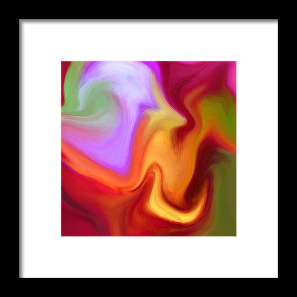 Abstract Framed Print featuring the digital art Dragon by Nancy Levan
