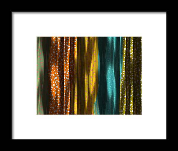 Contemporary Framed Print featuring the digital art Draped Patterns by Bonnie Bruno