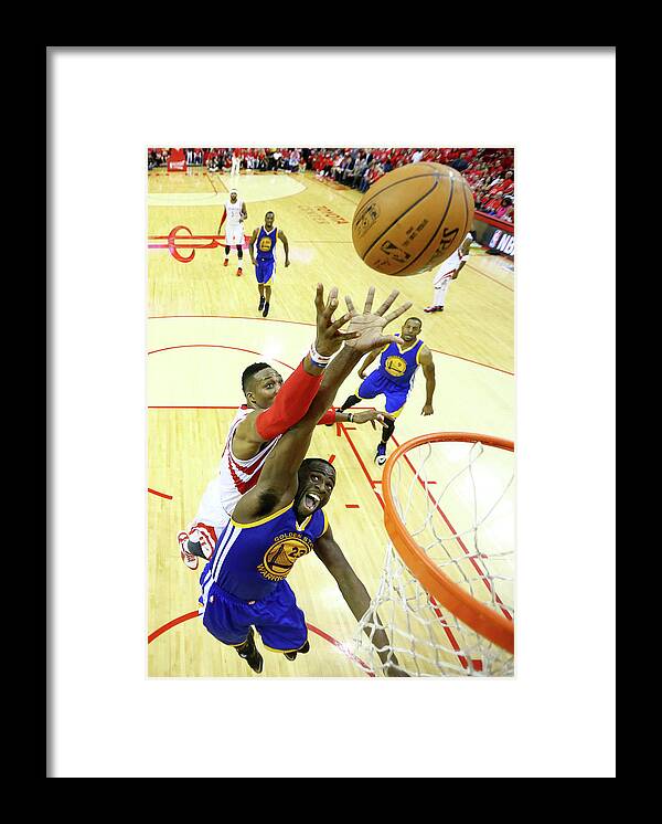 Playoffs Framed Print featuring the photograph Draymond Green and Dwight Howard by Ronald Martinez