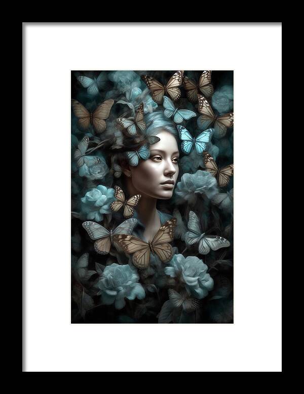 Woman Framed Print featuring the digital art Dream A Little Dream by Jacky Gerritsen