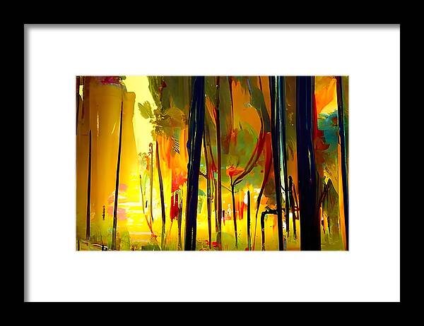 Digital Framed Print featuring the digital art Dream Forest II by Beverly Read